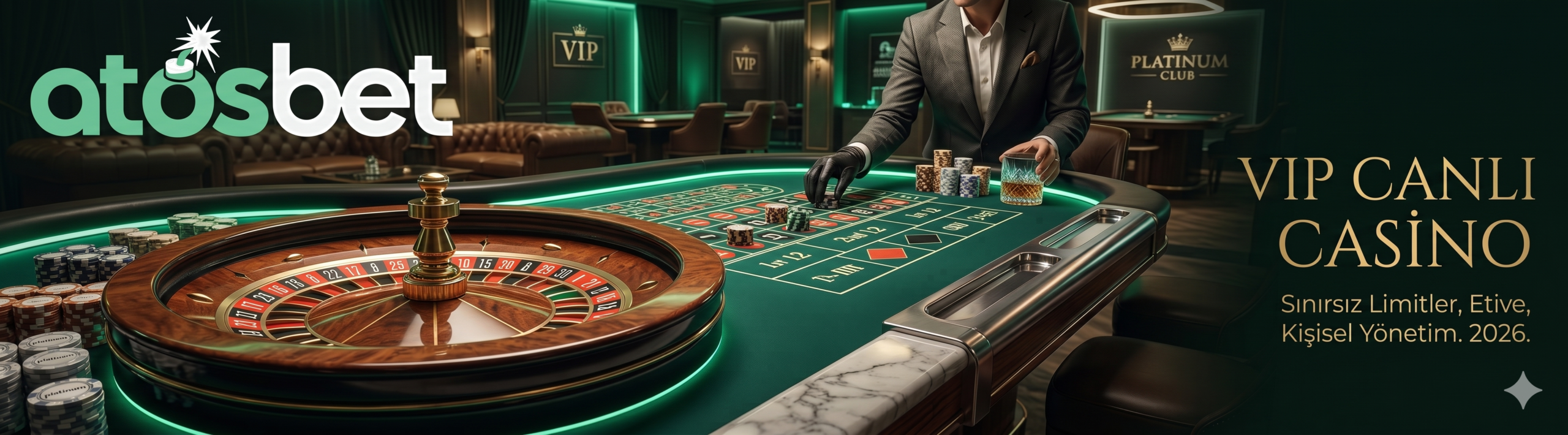 Atosbet yüksek limitli VIP canlı casino masaları