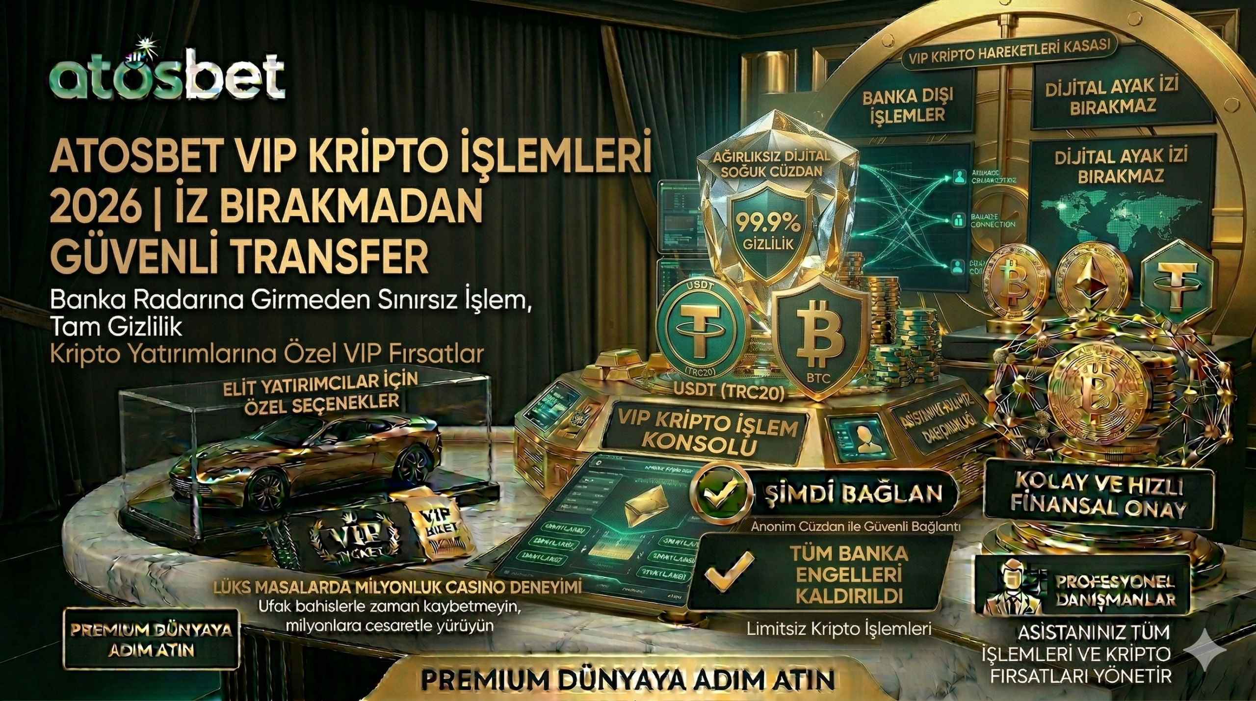 Atosbet kripto para ile ödeme ve VIP bakiye yükleme